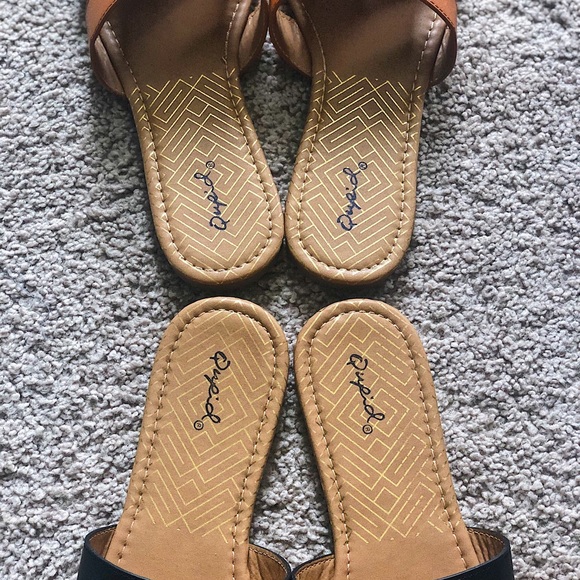 NEW - TAN COLOR - Qupid Slides Sandals Size 8 - Picture 5 of 6